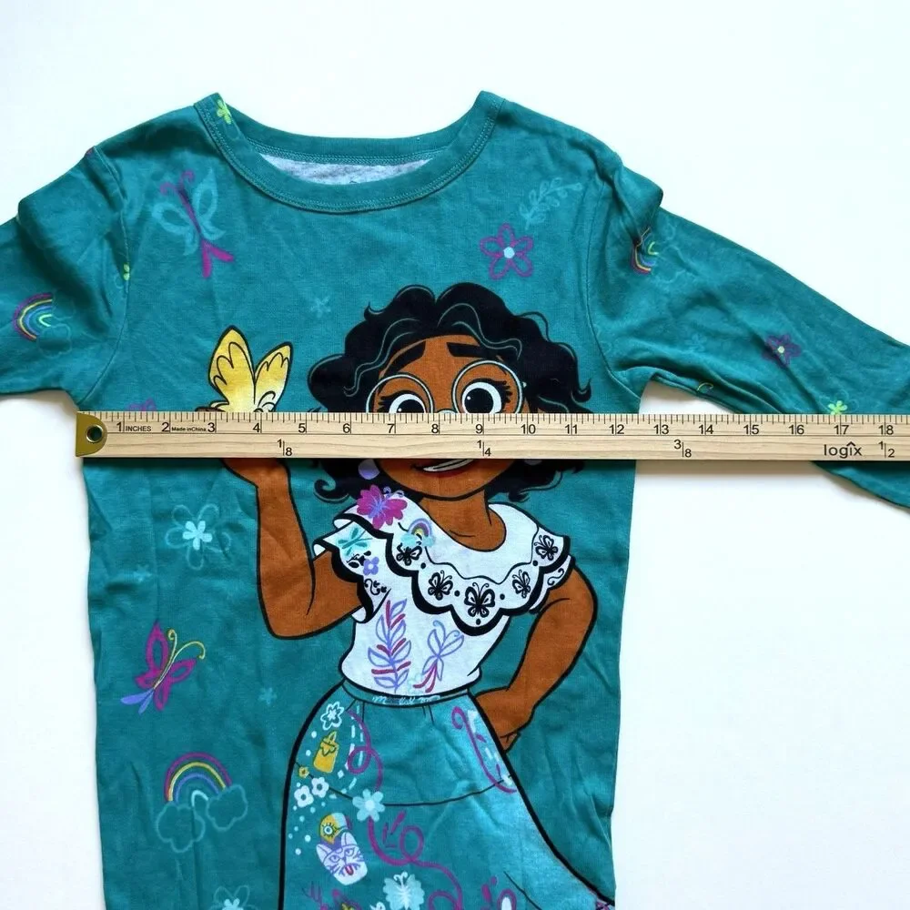 Disney Encanto Mirabel Girls Pajama Set Size 10 2 Pc Teal Long Sleeve Cotton
